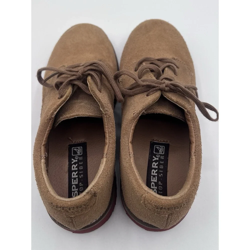 Sperry Top-Sider Tevin Boys Brown Suede Oxfords Youth Size 2 6353684 Preppy